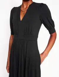 Lily Jersey Midi Tea Dress-Black(Petite,2)