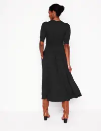Lily Jersey Midi Tea Dress-Black(Petite,2)