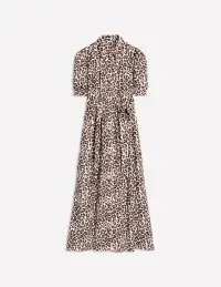 Alexa Maxi Shirt Dress-Sandpiper Beige. Cheetah Pop(Petite,2)