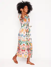 Alexa Maxi Shirt Dress-Ivory. Tulip Fusion(Petite,2)