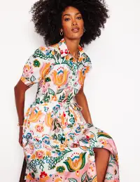 Alexa Maxi Shirt Dress-Ivory. Tulip Fusion(Petite,2)