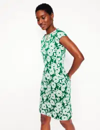 Florrie Jersey Dress-Rich Emerald. Blossom Swirl(Petite,2)