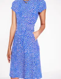 Amelie Jersey Dress-Gallery Blue. Heart Cluster(Petite,2)