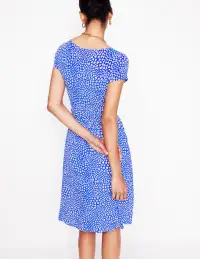 Amelie Jersey Dress-Gallery Blue. Heart Cluster(Petite,2)