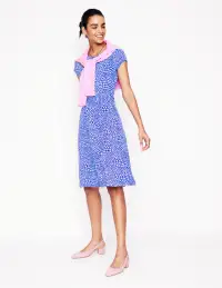 Amelie Jersey Dress-Gallery Blue. Heart Cluster(Petite,2)