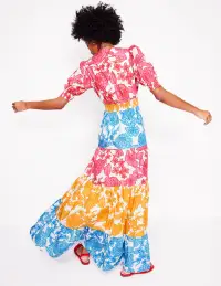 Bella Puff Sleeve Maxi Dress-Multi. Blossom Cascade(Petite,2)