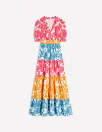 Bella Puff Sleeve Maxi Dress-Multi. Blossom Cascade(Petite,2)