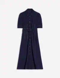 Anita Ponte Shirt Dress-Navy(Petite,2)