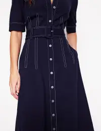 Anita Ponte Shirt Dress-Navy(Petite,2)
