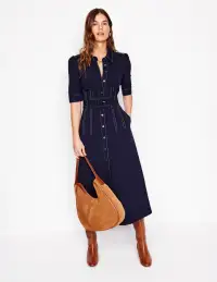 Anita Ponte Shirt Dress-Navy(Petite,2)