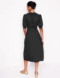 Ada Linen Midi Dress-Black(Petite,2)