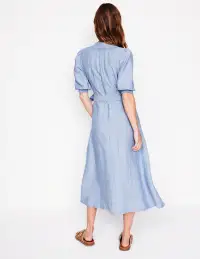 Ada Linen Midi Dress-Grey Blue Chambray(Petite,2)