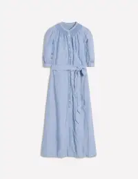 Ada Linen Midi Dress-Grey Blue Chambray(Petite,2)