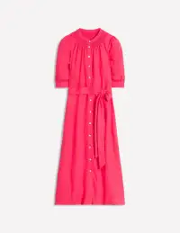 Ada Linen Midi Dress-Camelia Pink(Petite,2)