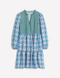 Esme Linen Short Dress-Multi. Floweret Tile(Regular,2)
