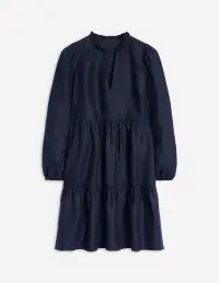 Esme Linen Short Dress-Navy(Regular,2)