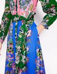 Mia Tiered Shirt Dress-Multi. Botanica Terrace(Petite,2)