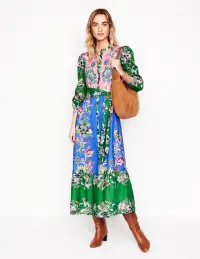 Mia Tiered Shirt Dress-Multi. Botanica Terrace(Petite,2)