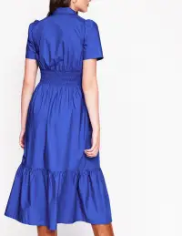 Jane Smocked Shirt Dress-Bright Blue(Petite,2)