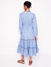 Violet Linen Blend Midi Dress-Chambray(Petite,2)