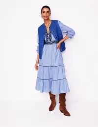 Violet Linen Blend Midi Dress-Chambray(Petite,2)