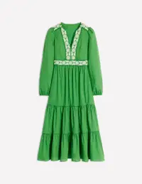 Violet Linen Blend Midi Dress-Paradise Green(Petite,2)