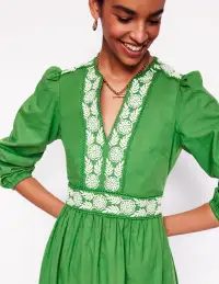 Violet Linen Blend Midi Dress-Paradise Green(Petite,2)