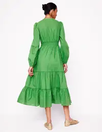 Violet Linen Blend Midi Dress-Paradise Green(Petite,2)