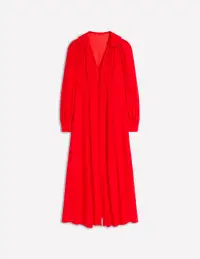 Scalloped Collar Tea Dress-Poppy Red(Petite,2)