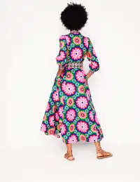 Clara Cotton Shirt Dress-Multi. Flower Tile(Petite,2)