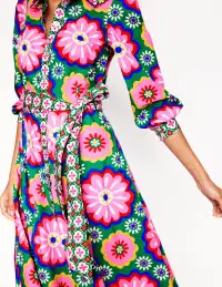 Clara Cotton Shirt Dress-Multi. Flower Tile(Petite,2)
