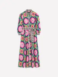 Clara Cotton Shirt Dress-Multi. Flower Tile(Petite,2)