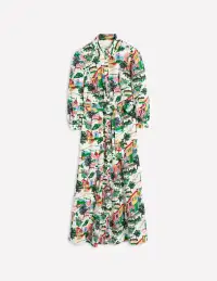 Clara Cotton Shirt Dress-Multi. Painted Village(Petite,2)