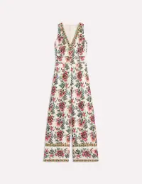 V-Neck Linen Jumpsuit-Ivory. Botanica Terrace(Petite,2)