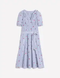 Bria Embroidered Midi Dress-Cherries Embroidery(Petite,2)