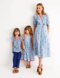 Bria Embroidered Midi Dress-Cherries Embroidery(Petite,2)