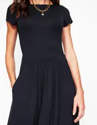 Melanie Jersey Midi Dress-Black(Petite,2)