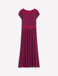 Melanie Jersey Midi Dress-French Navy. Heart Cluster(Petite,2)