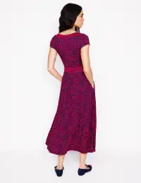 Melanie Jersey Midi Dress-French Navy. Heart Cluster(Petite,2)