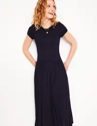 Melanie Jersey Midi Dress-Navy(Petite,2)