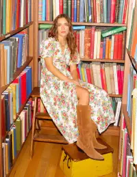 Lillian Cotton Midi Dress-Multi. Bouquet Cluster(Petite,2)