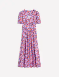 Lillian Cotton Midi Dress-Chalk Pink. Cherry Cascade(Petite,2)