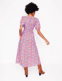 Lillian Cotton Midi Dress-Chalk Pink. Cherry Cascade(Petite,2)