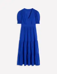 Anna Double Cloth Midi Dress-Bright Blue(Petite,2)