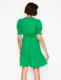Anna Double Cloth Short Dress-Bright Green(Petite,2)