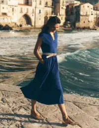 Chloe Jersey Midi Dress-Starboard Blue(Petite,2)