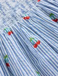 Luella Frill Maxi Sundress-Blue/White Cherries(2-3y)