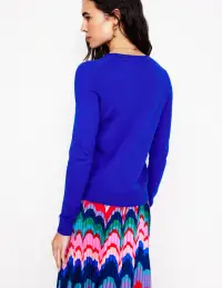 Emilia Cotton Crew Sweater-Bright Blue(XS)