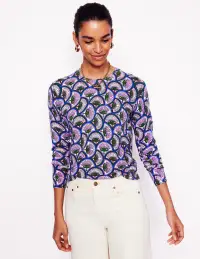 Emilia Cotton Crew Sweater-Soft Lavender Pink. Daisy Arc