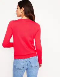 Emilia Cotton Crew Sweater-Camelia Pink(XS)